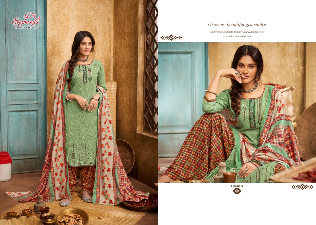 Sarmaaya Mahira Print Patiyala  Exclusive Embroidery Pashmina Shawl Buy Dress Material