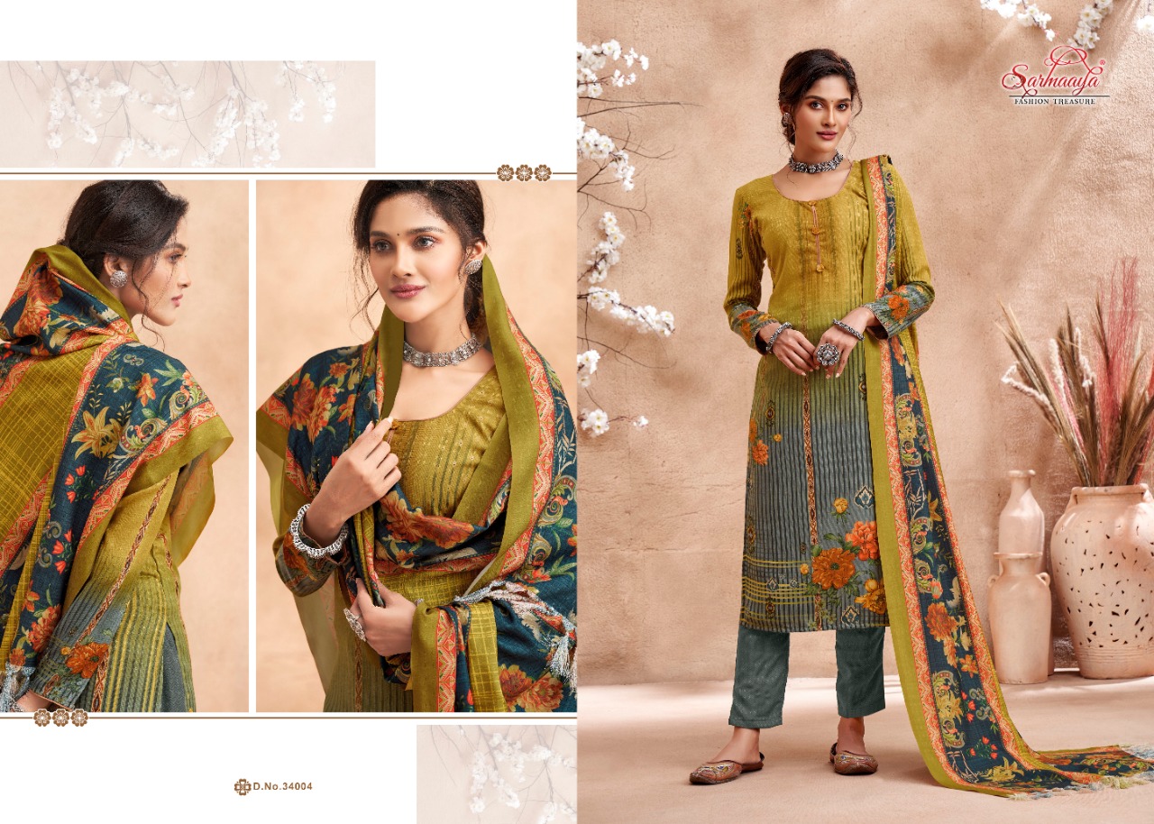 Sarmaaya Shalimar Pashmina Shawl Dress Material Collection