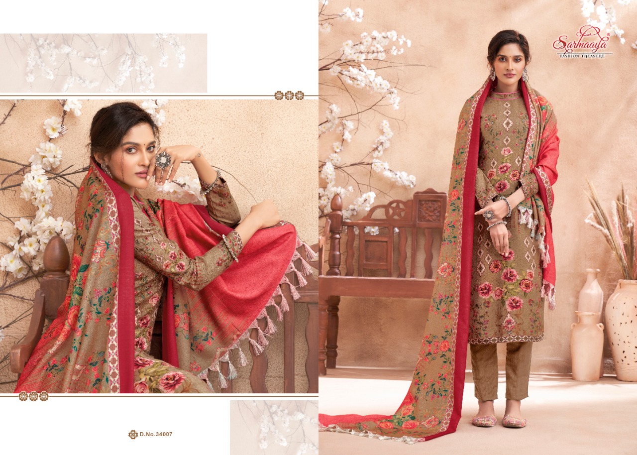 Sarmaaya Shalimar Pashmina Shawl Dress Material Collection