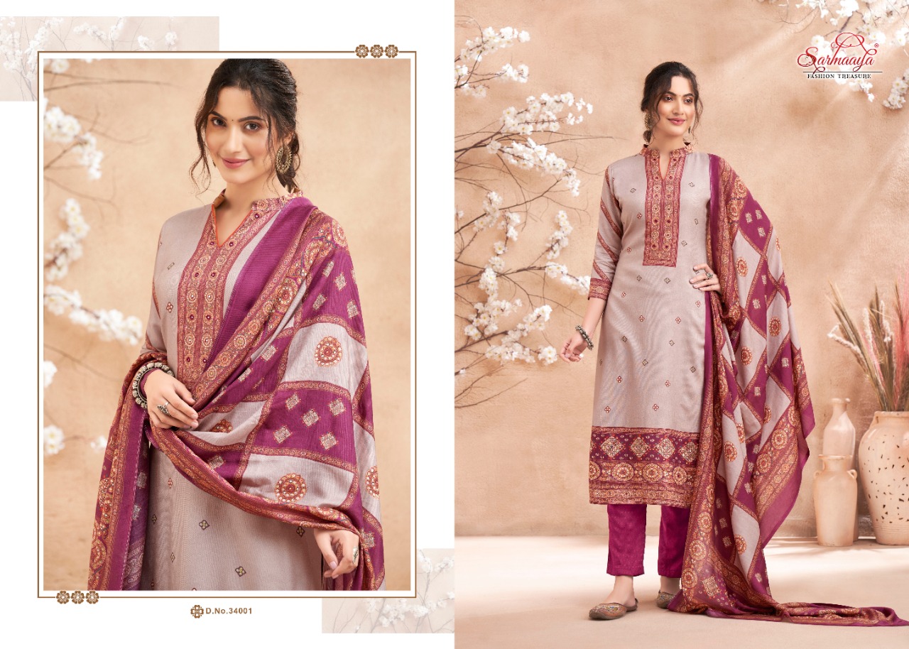 Sarmaaya Shalimar Pashmina Shawl Dress Material Collection