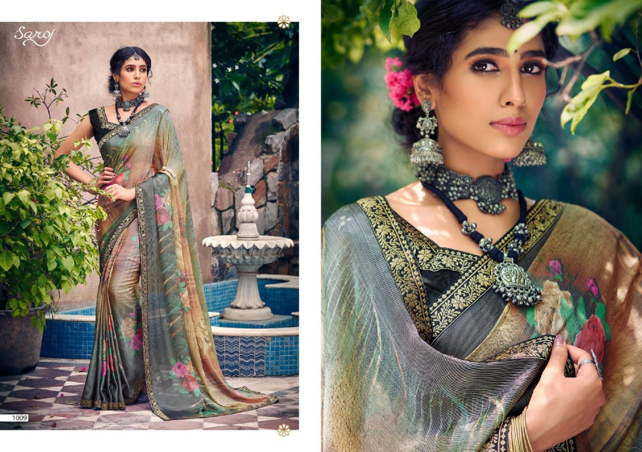 Saroj Delight Beautiful Digital Printed Saree Catalog