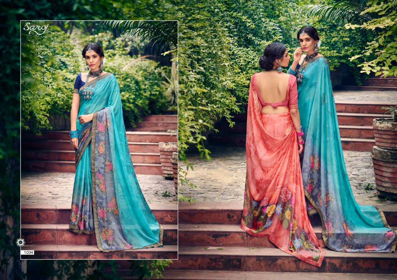 Saroj Delight Beautiful Digital Printed Saree Catalog