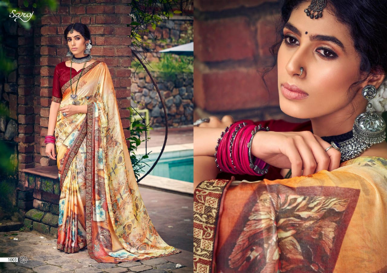 Saroj Delight Beautiful Digital Printed Saree Catalog
