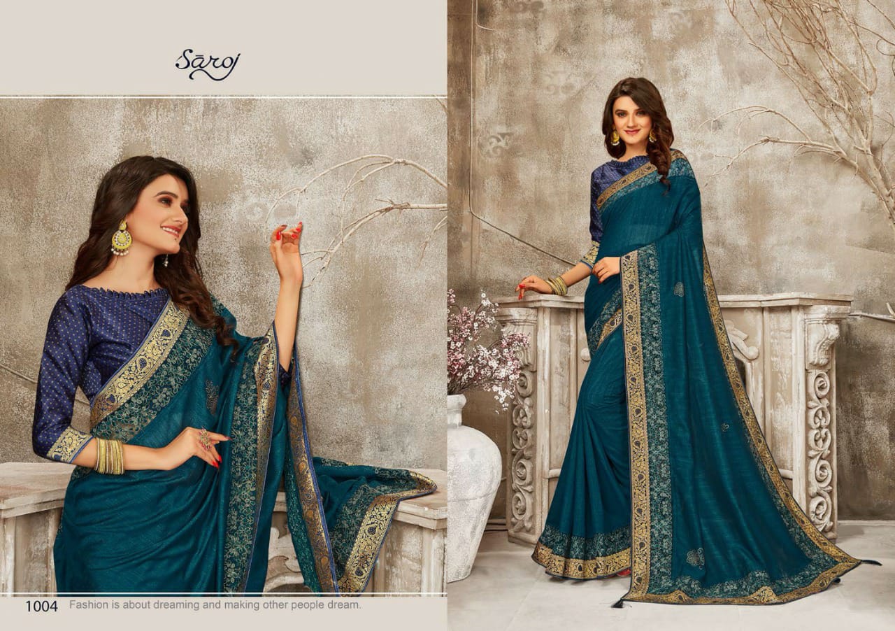 Saroj Laila Vichitra Silk Festive Wear Saree Catalog