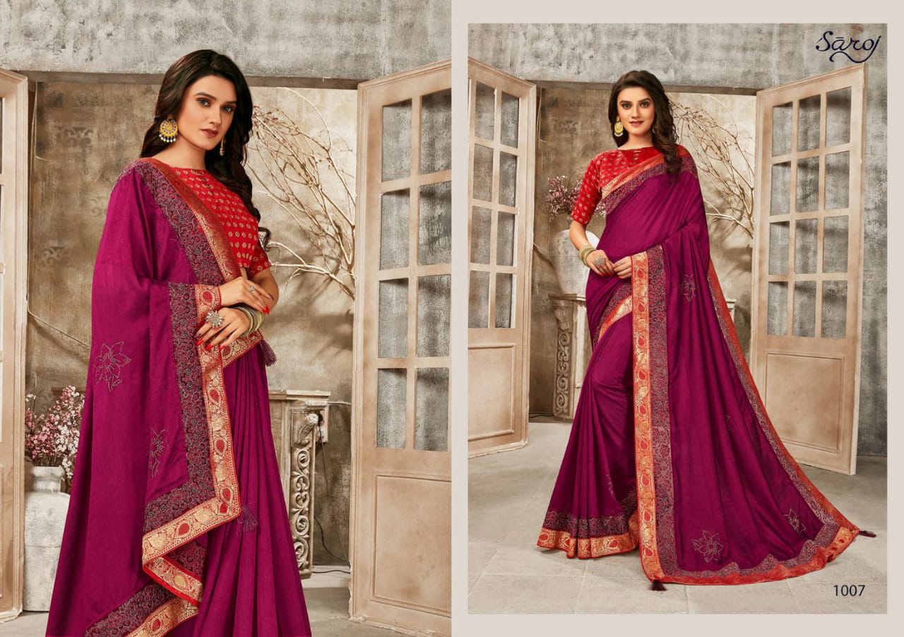 Saroj Laila Vichitra Silk Festive Wear Saree Catalog