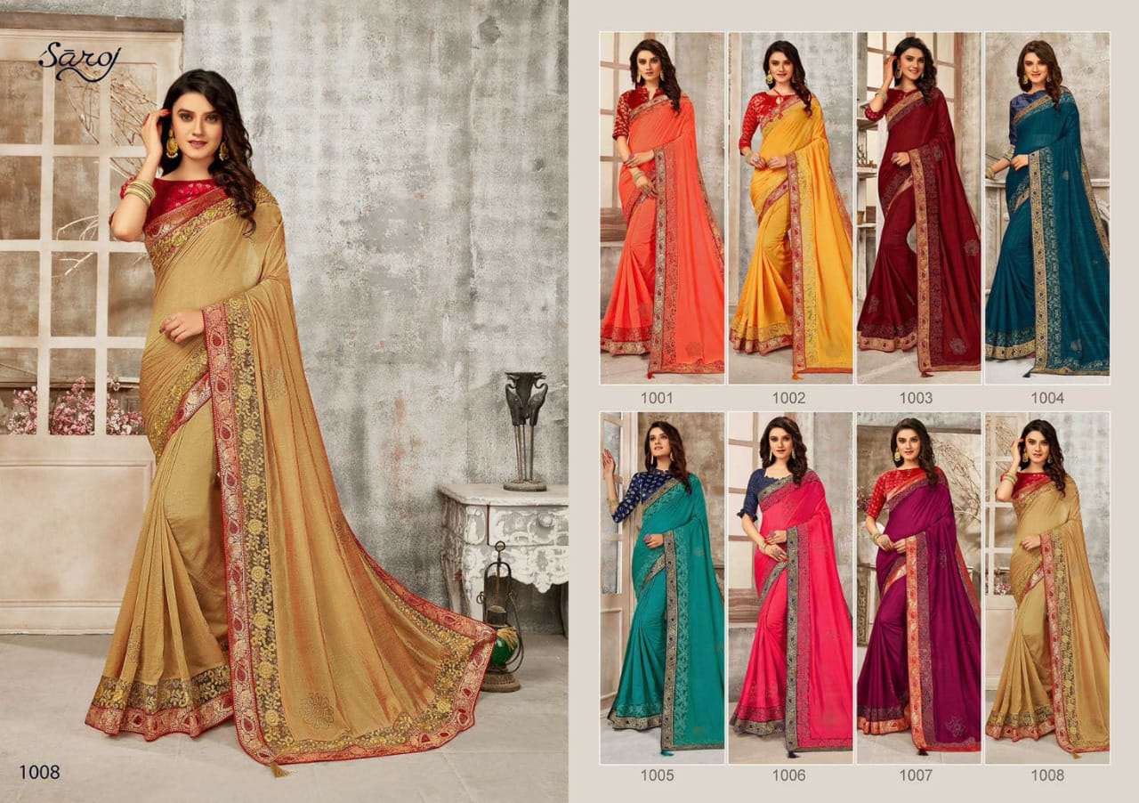 Saroj Laila Vichitra Silk Festive Wear Saree Catalog