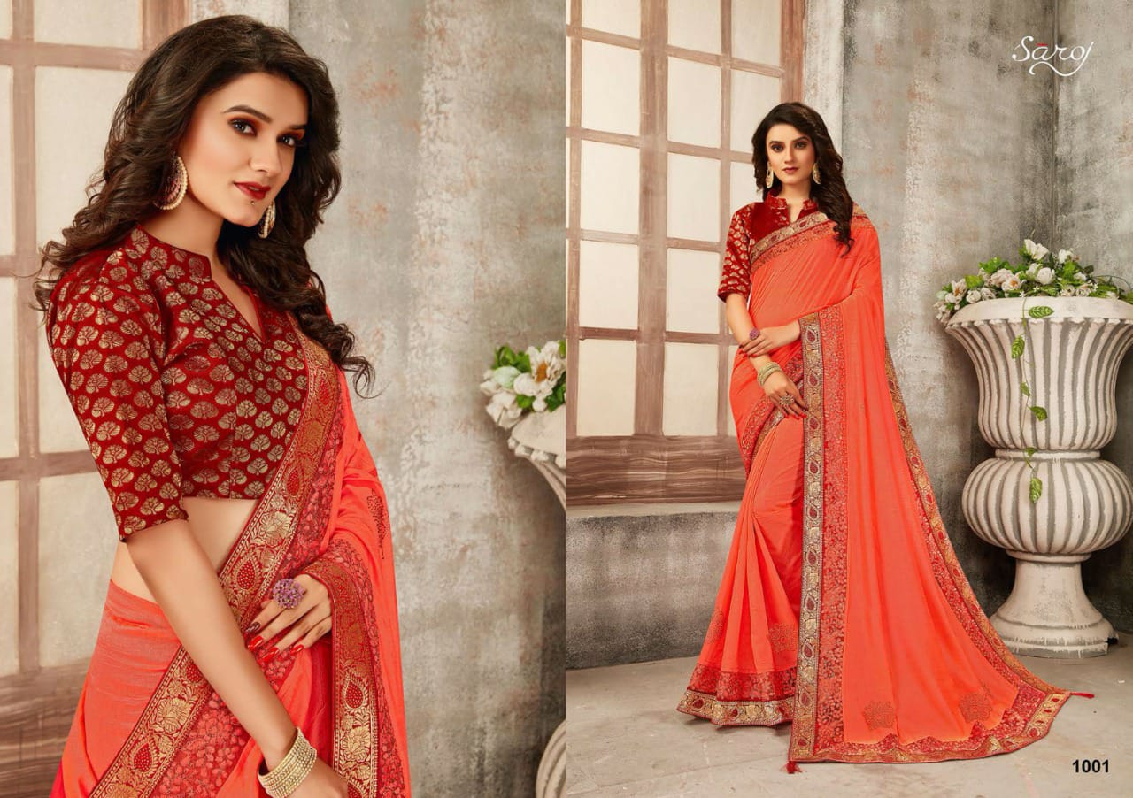 Saroj Laila Vichitra Silk Festive Wear Saree Catalog