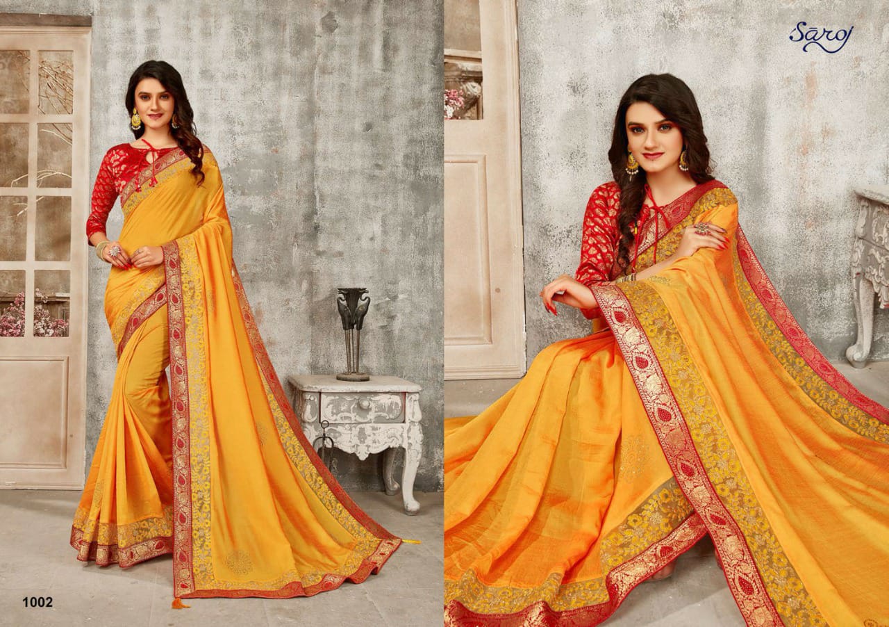 Saroj Laila Vichitra Silk Festive Wear Saree Catalog