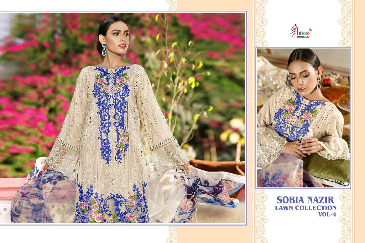 Shree Sobia Nazir Lawn Collection Vol  4 Embroidery Pakistani Salwar Kameez  Catalog