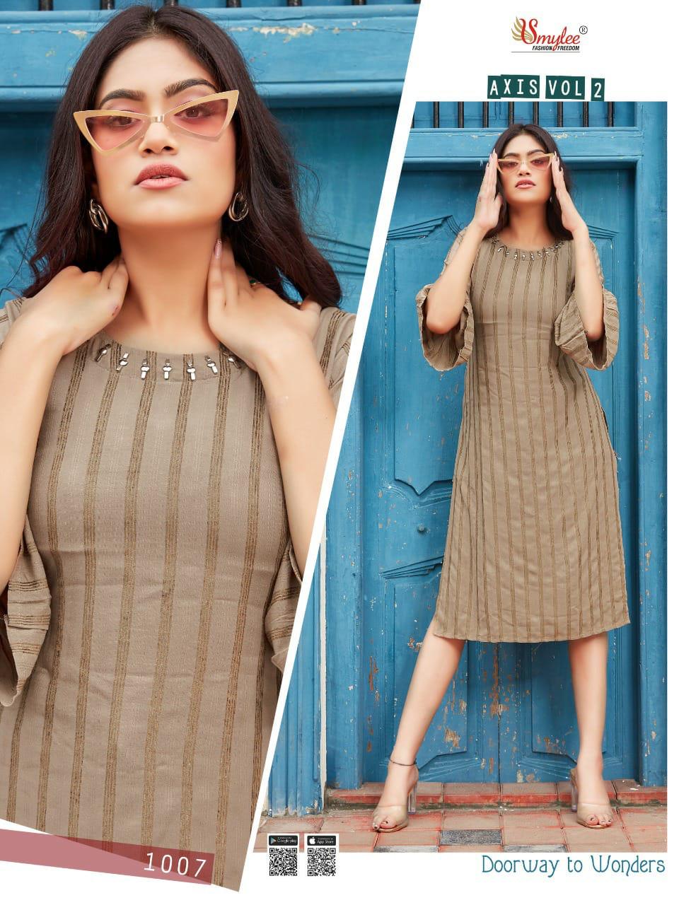 Smylee Axis Vol  2 Ethnic Wear Linning Designer Kurti Catalog