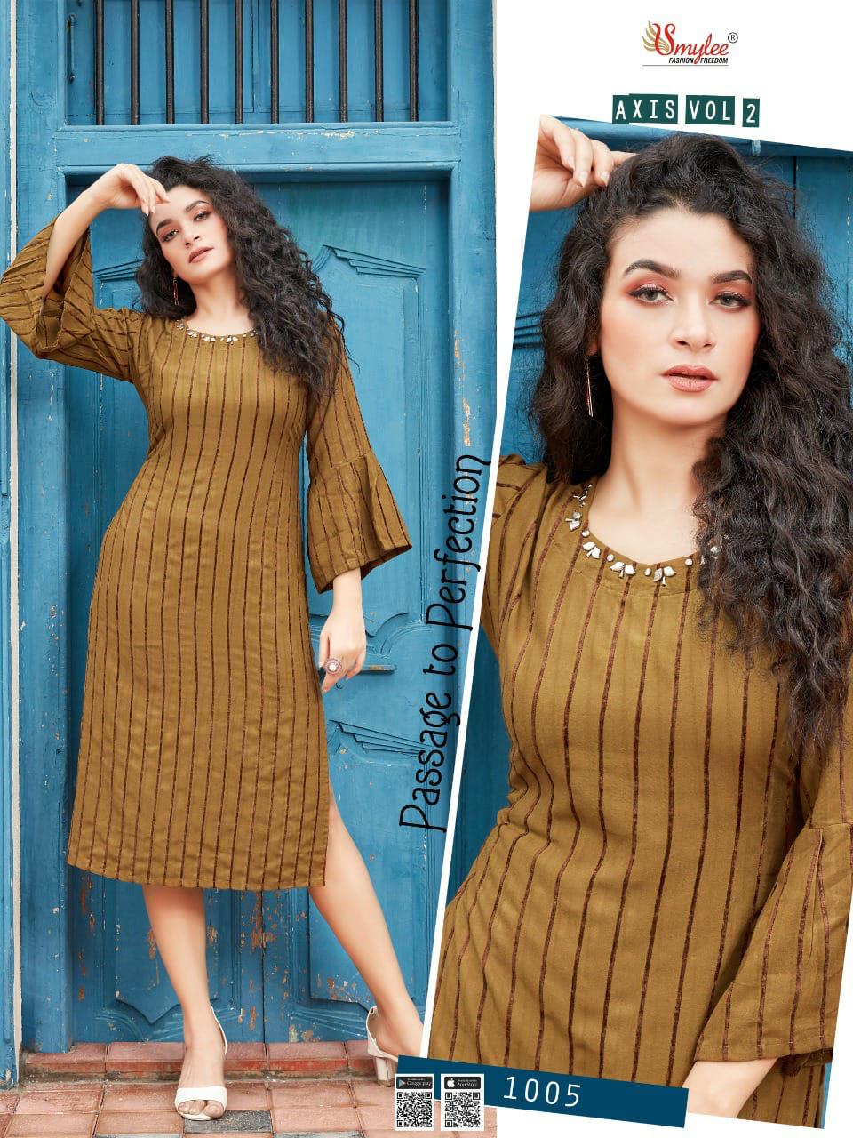 Smylee Axis Vol  2 Ethnic Wear Linning Designer Kurti Catalog