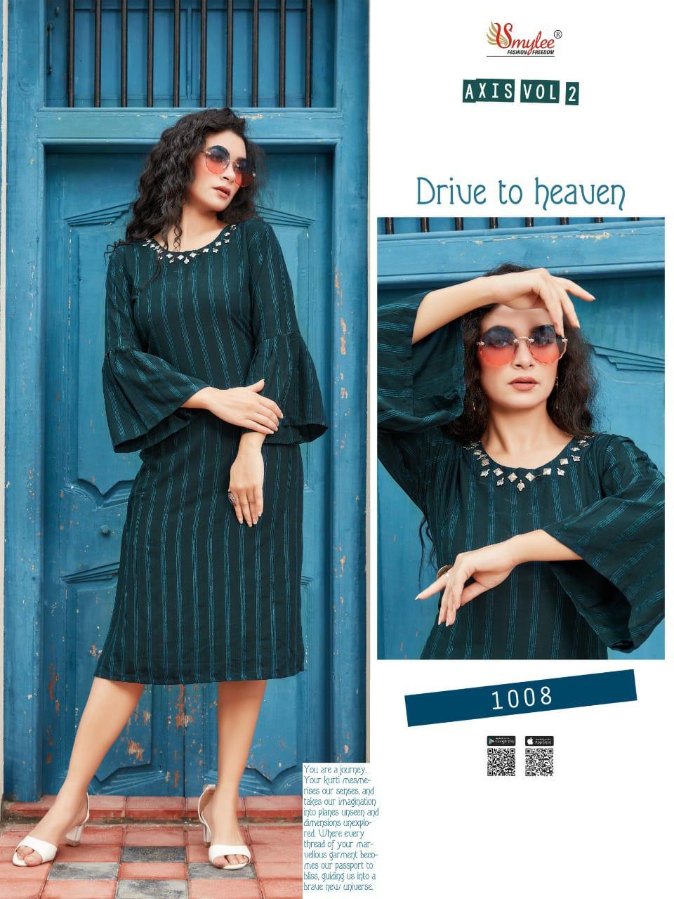 Smylee Axis Vol  2 Ethnic Wear Linning Designer Kurti Catalog