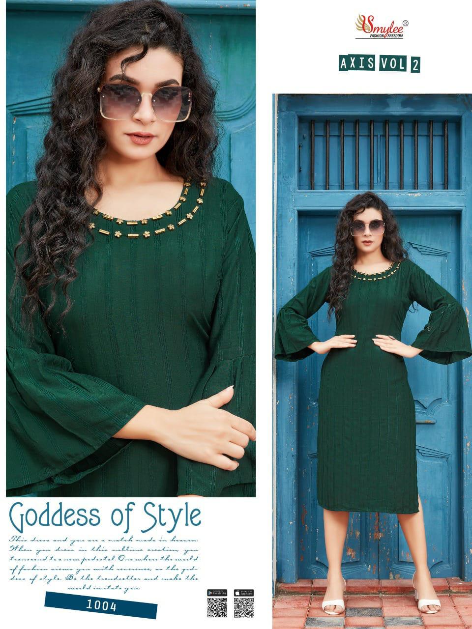 Smylee Axis Vol  2 Ethnic Wear Linning Designer Kurti Catalog