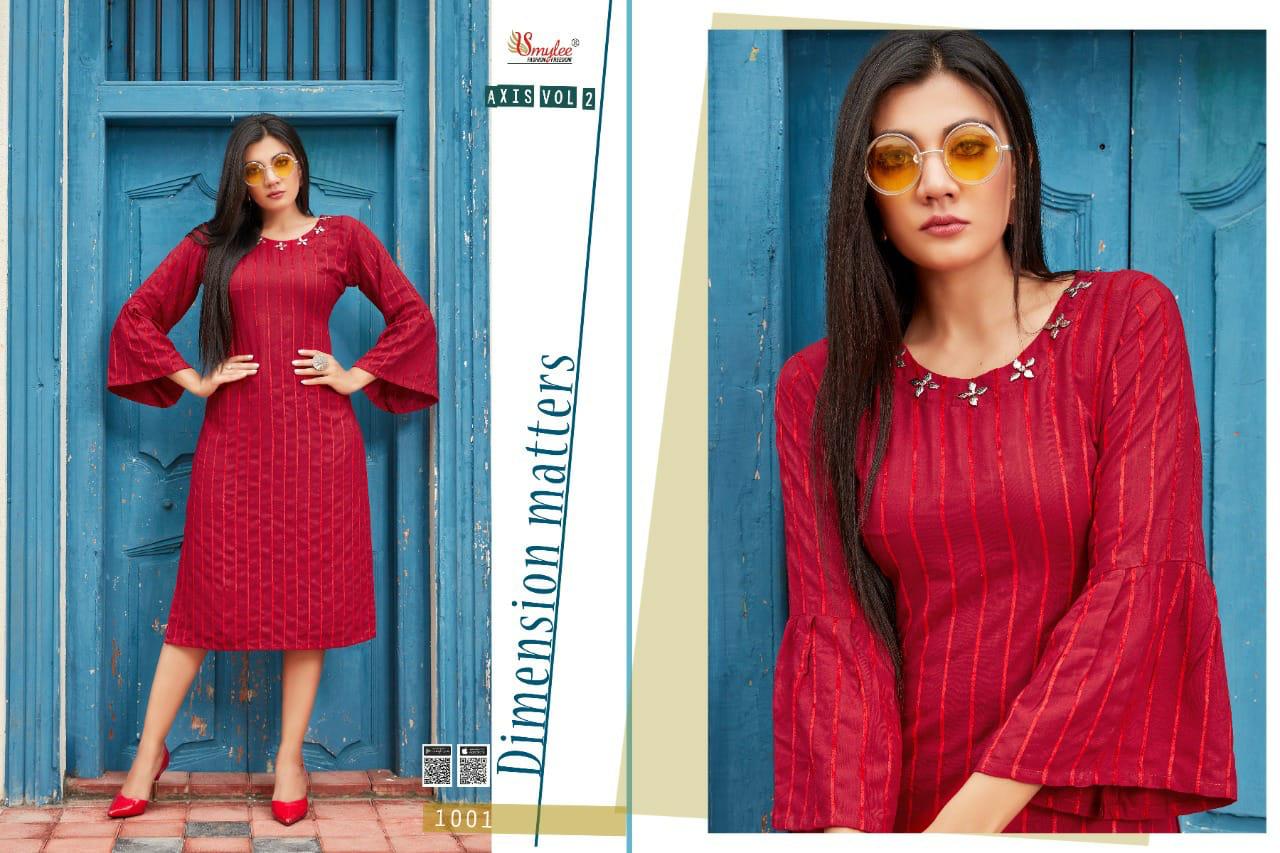 Smylee Axis Vol  2 Ethnic Wear Linning Designer Kurti Catalog