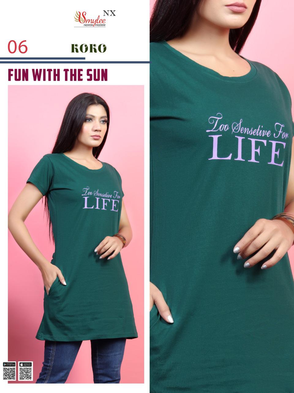 Smylee Koko Sinker Hosiery Night Wear Long T-shirt Catalog