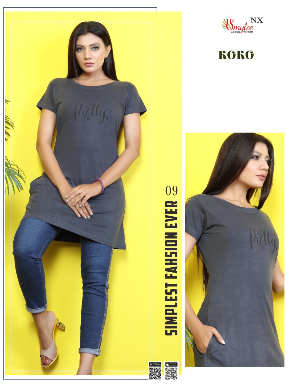 Smylee Koko Sinker Hosiery Night Wear Long T-shirt Catalog