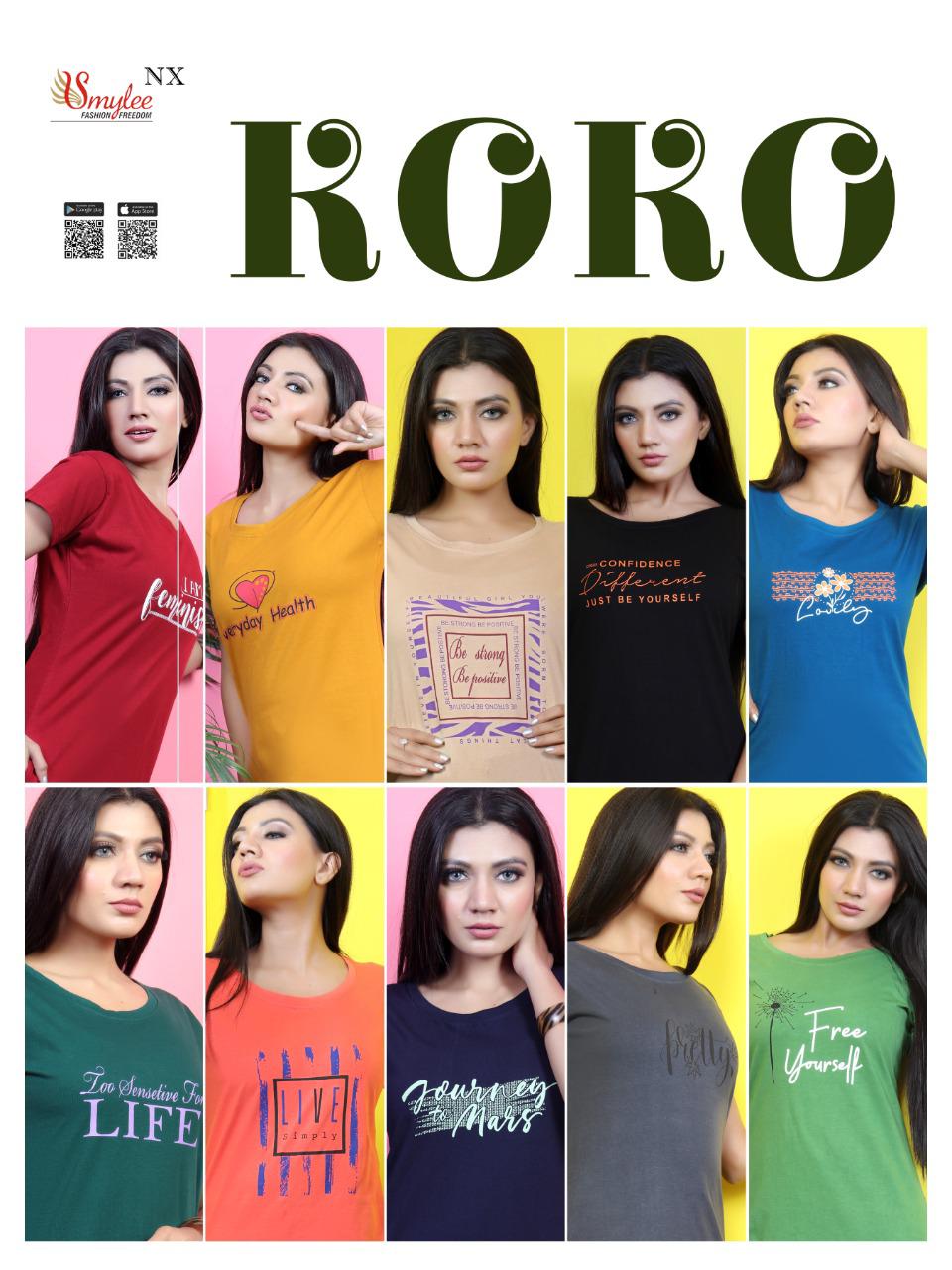Smylee Koko Sinker Hosiery Night Wear Long T-shirt Catalog