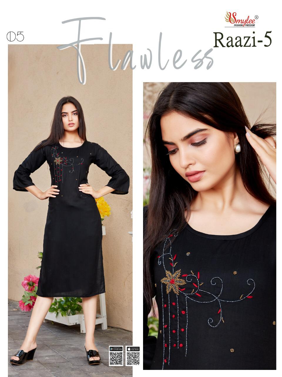 Smylee Raazi Vol  5 Rayon Fancy Kurti Catalog