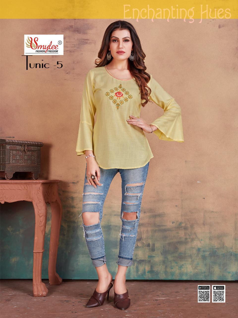 Symlee Tunic Vol  5 Rayon Designer Western Top Catalog