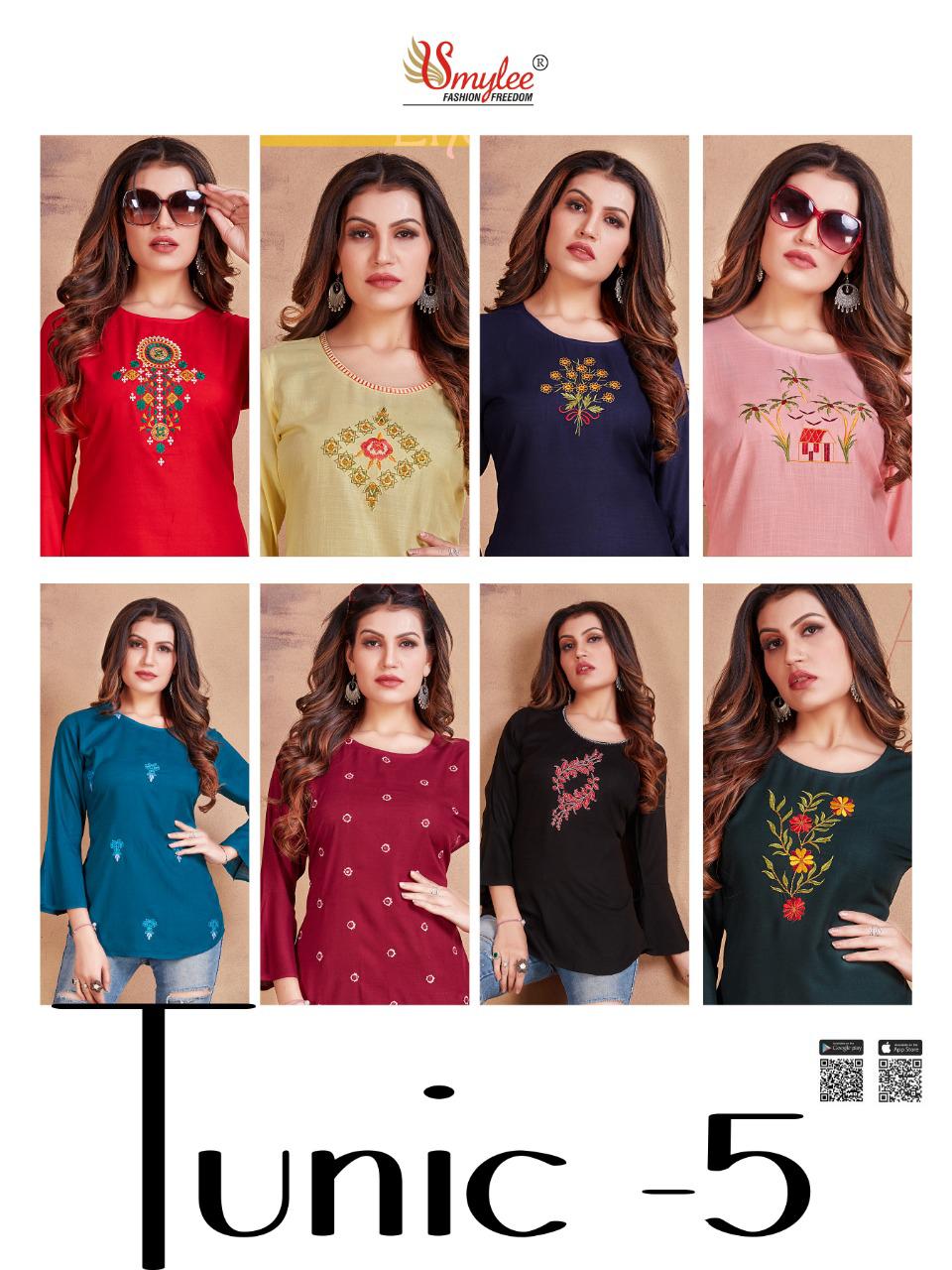 Symlee Tunic Vol  5 Rayon Designer Western Top Catalog
