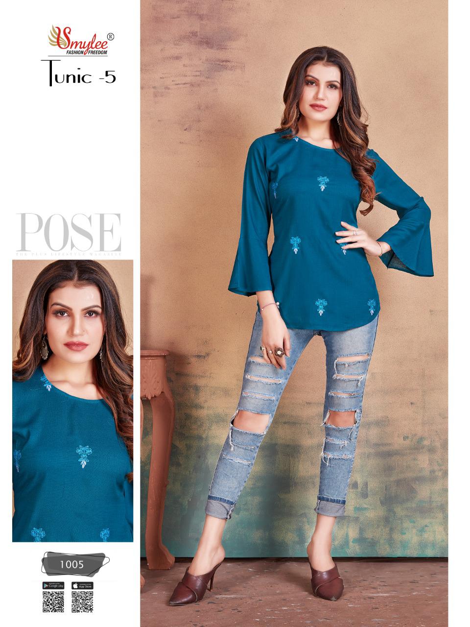 Symlee Tunic Vol  5 Rayon Designer Western Top Catalog