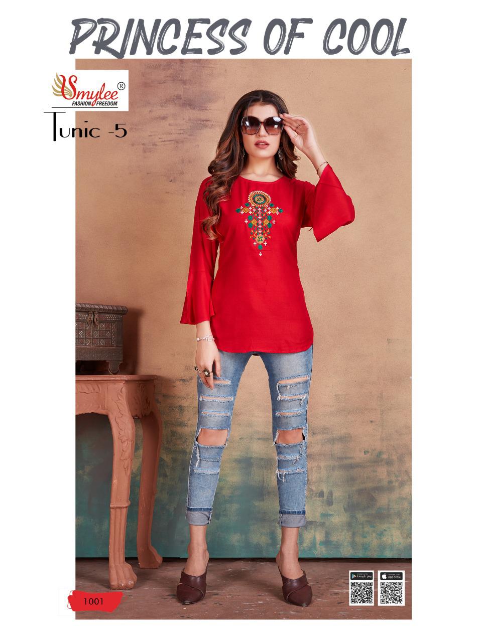 Symlee Tunic Vol  5 Rayon Designer Western Top Catalog