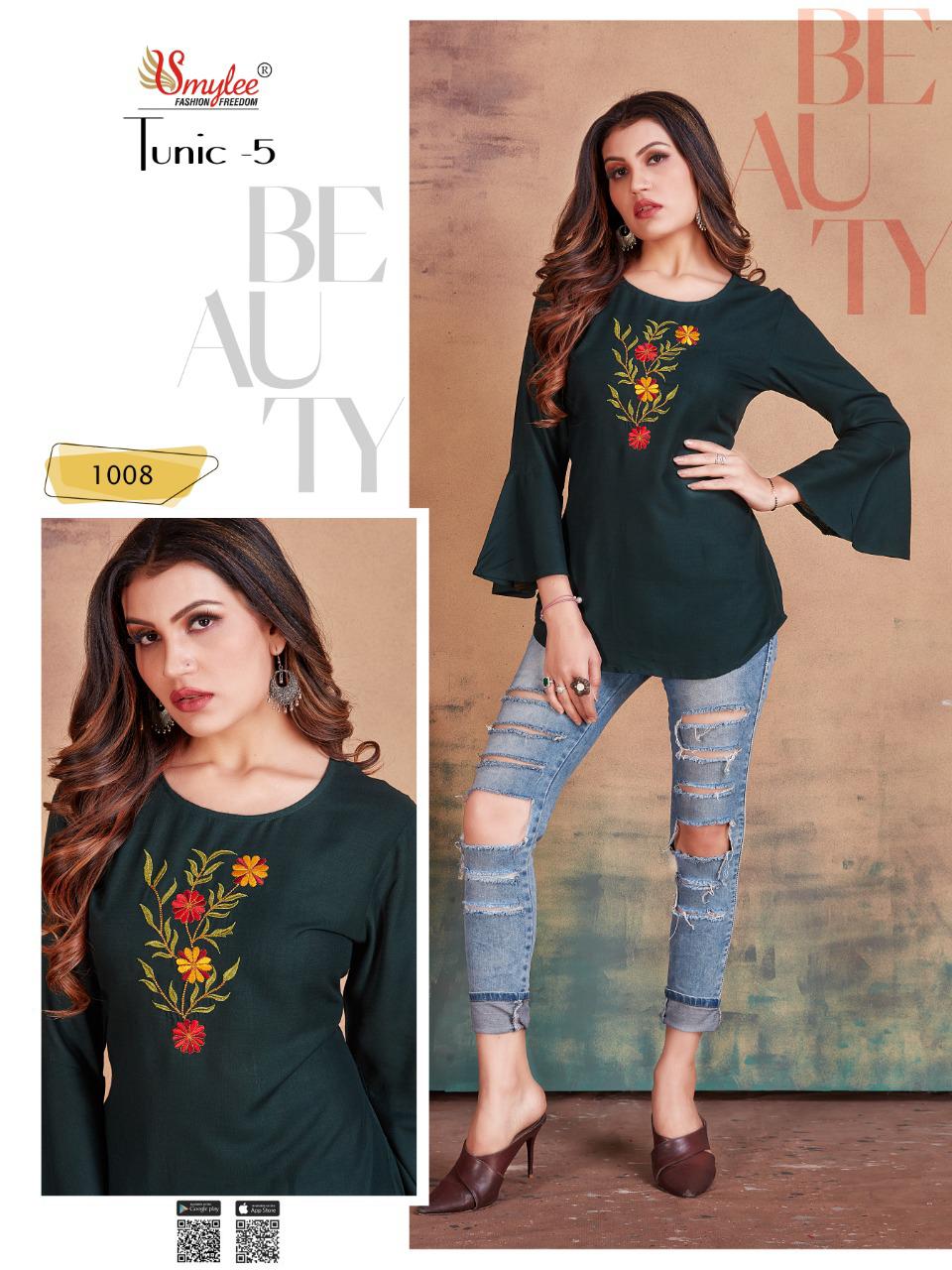 Symlee Tunic Vol  5 Rayon Designer Western Top Catalog
