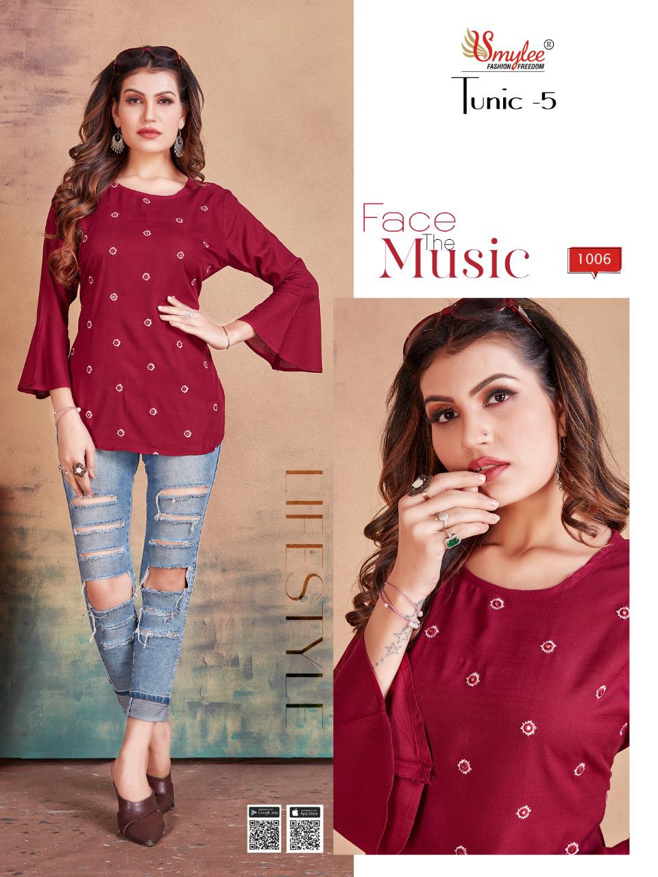 Symlee Tunic Vol  5 Rayon Designer Western Top Catalog