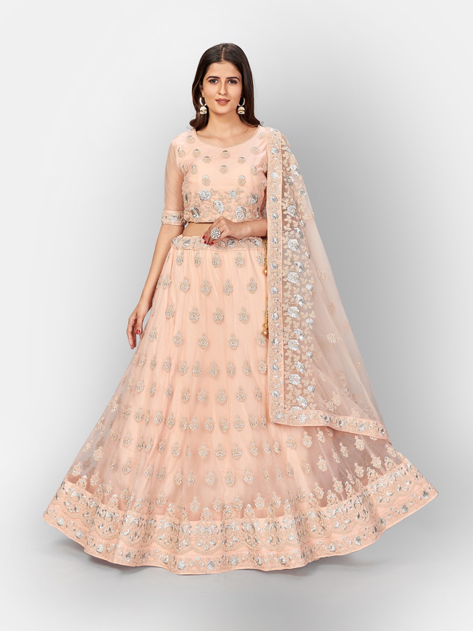 Urva  Peach Lehengas  Buy Peach Lehengas Online At Best Prices Latest  Wedding Wear Lehenga Collection