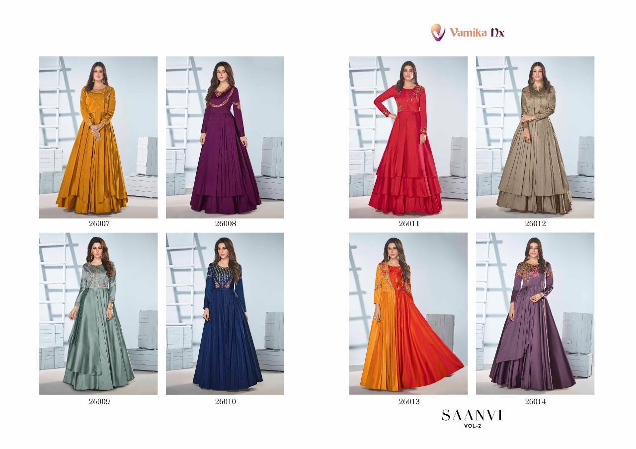 Vamika Saanvi 2 Fancy Silk Party Wear Gown Catalog
