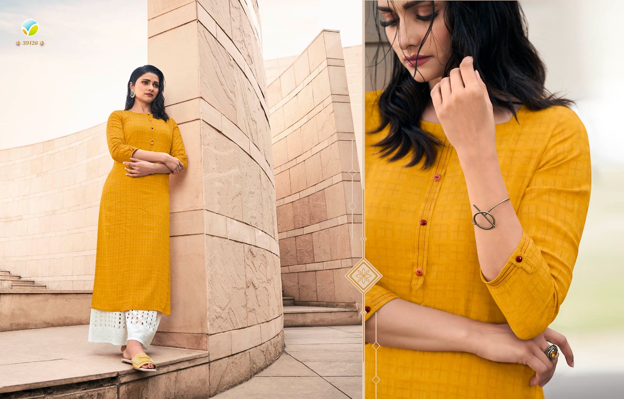 Vinay Tumbaa Magnet Vol  4 Rayon Designer Kurti With Plazoo Catalog