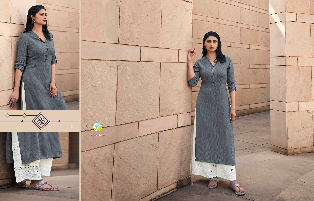 Vinay Tumbaa Magnet Vol  4 Rayon Designer Kurti With Plazoo Catalog