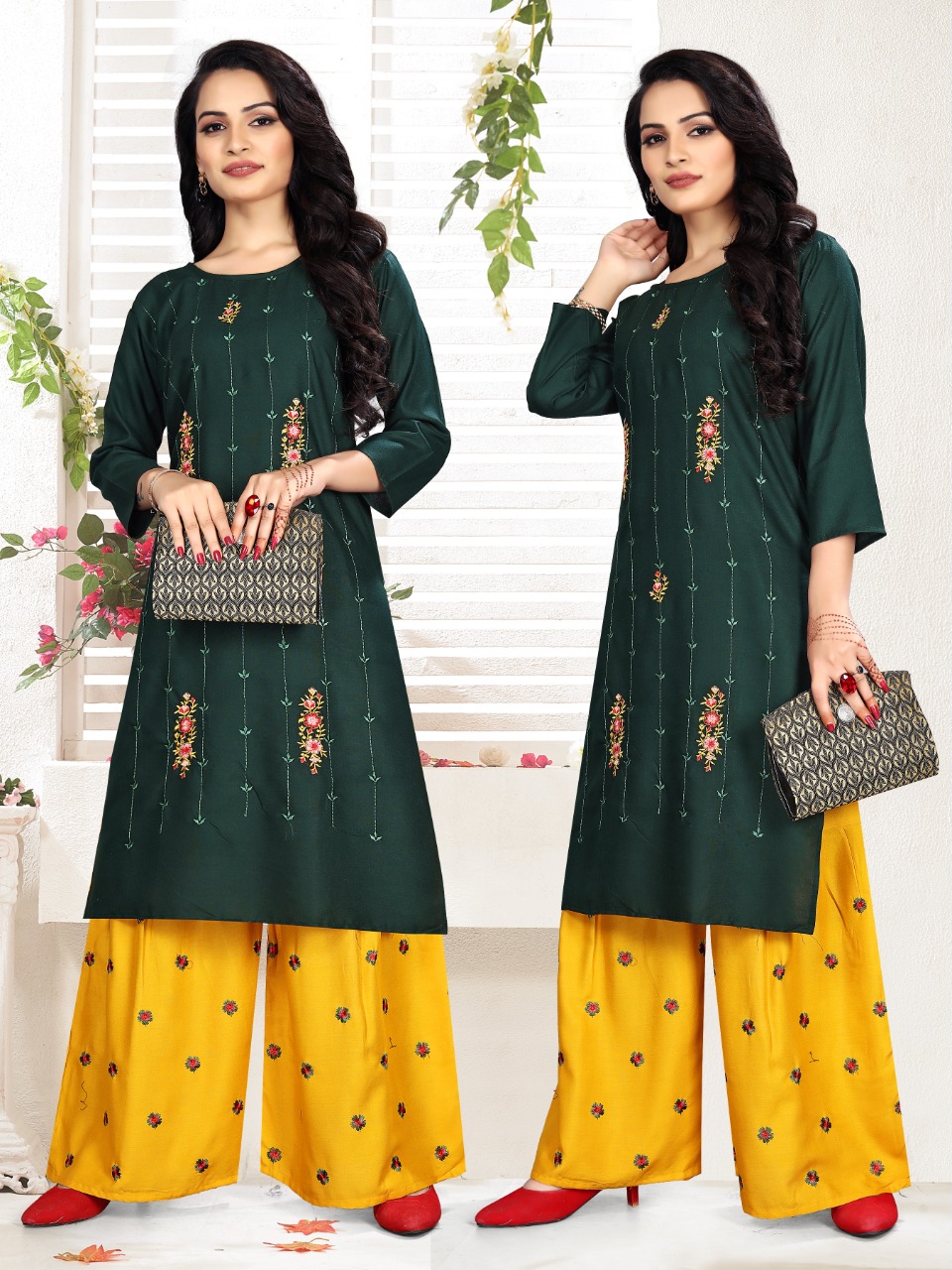 Premnath Pahal Top+ Sharara Designer Embroidery Kurtis