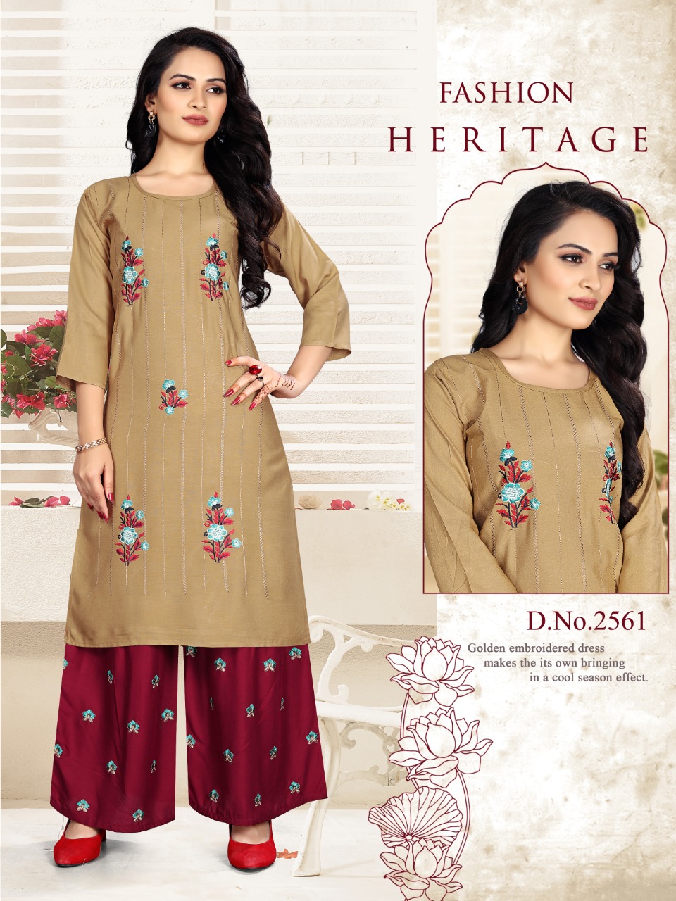 Premnath Pahal Top+ Sharara Designer Embroidery Kurtis