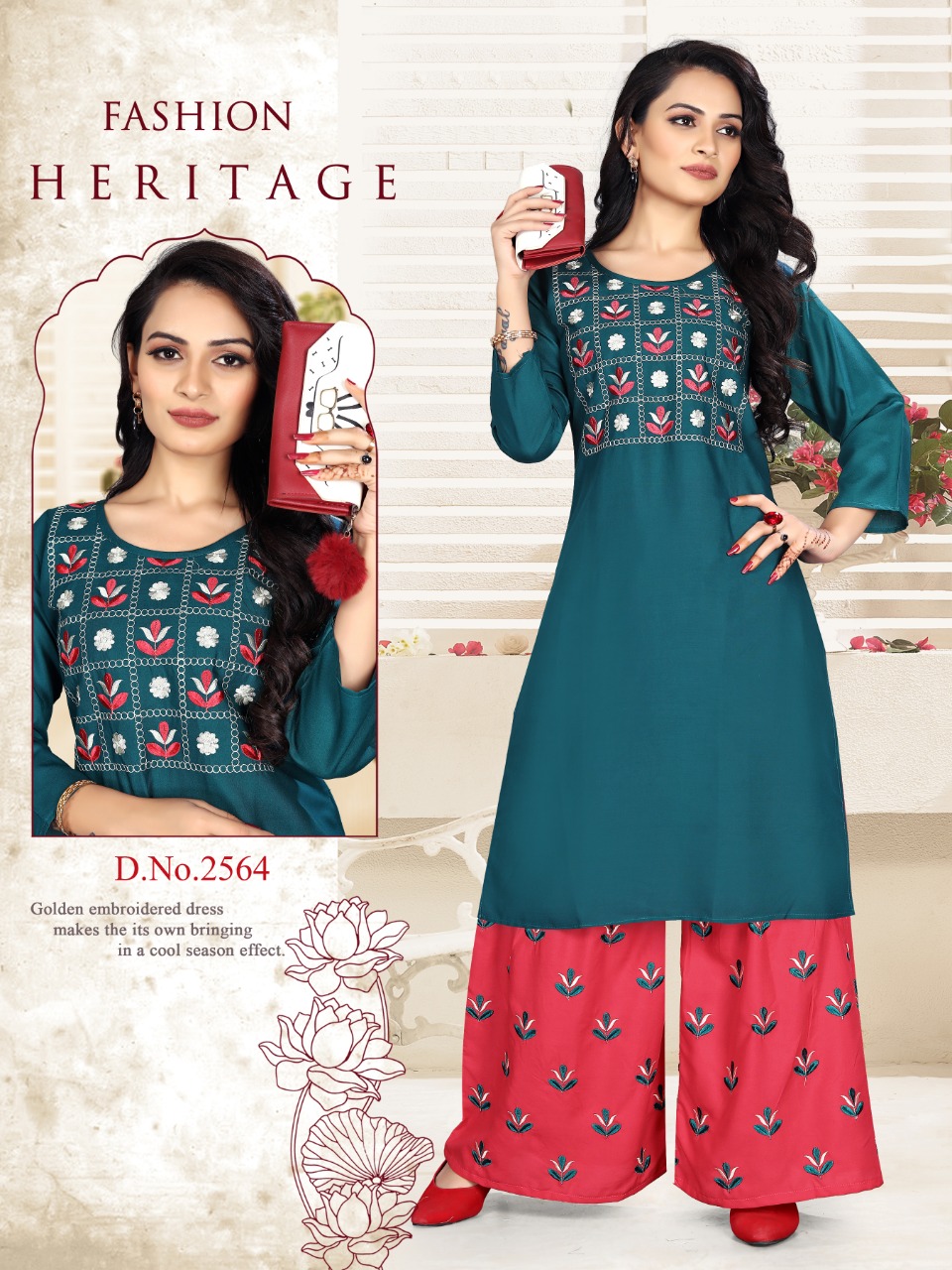 Premnath Pahal Top+ Sharara Designer Embroidery Kurtis