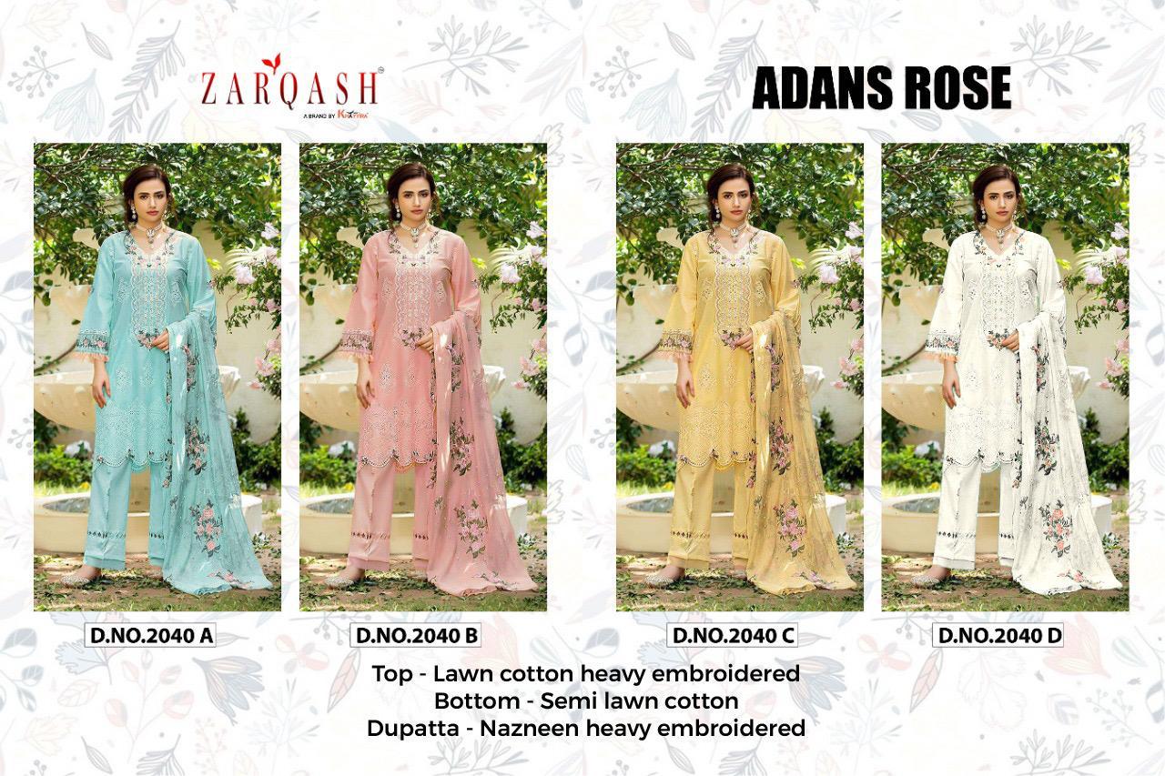 Zarqash Adan Rose Designer Cotton Pakistani  Catalog