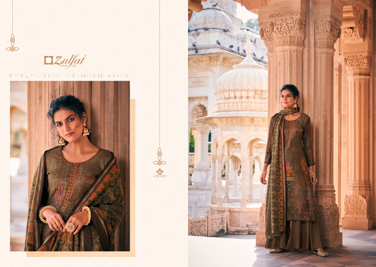 Zulfat Olive  Designer Dress Material Catalog