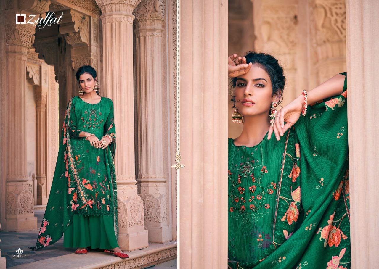 Zulfat Olive  Designer Dress Material Catalog