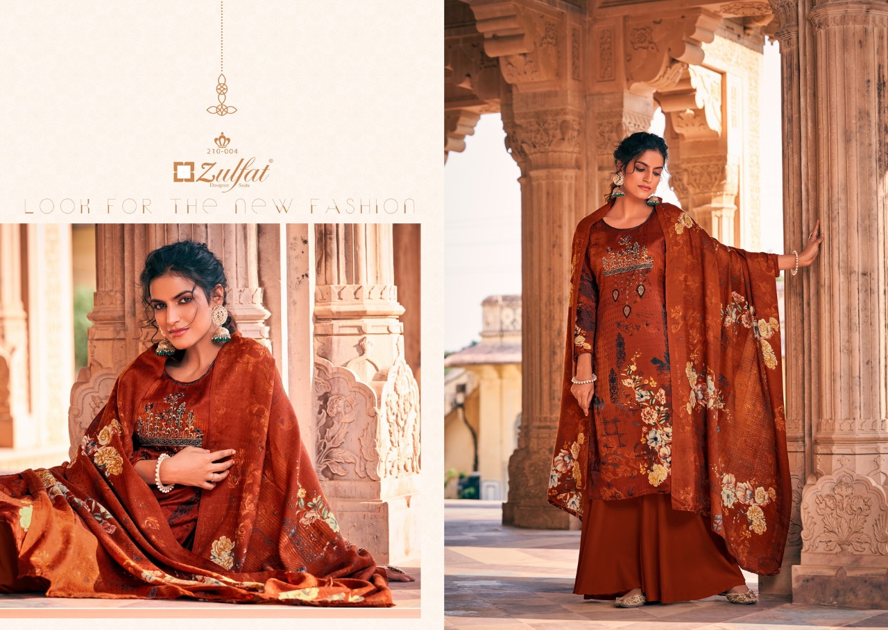 Zulfat Olive  Designer Dress Material Catalog