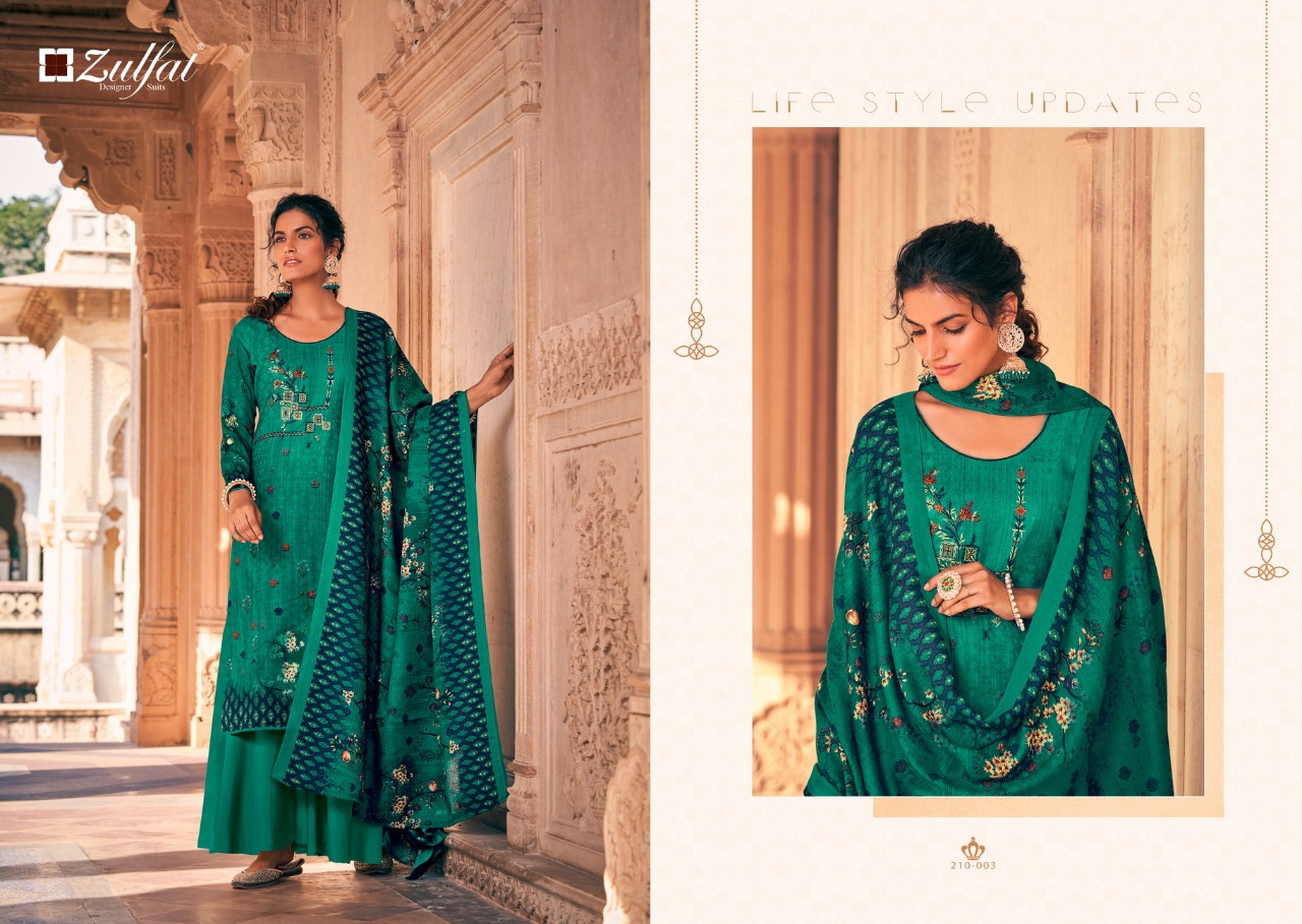 Zulfat Olive  Designer Dress Material Catalog