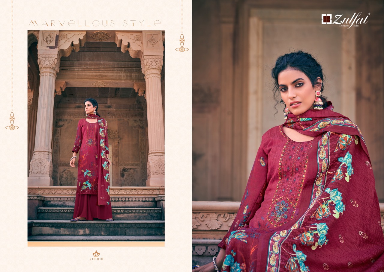 Zulfat Olive  Designer Dress Material Catalog