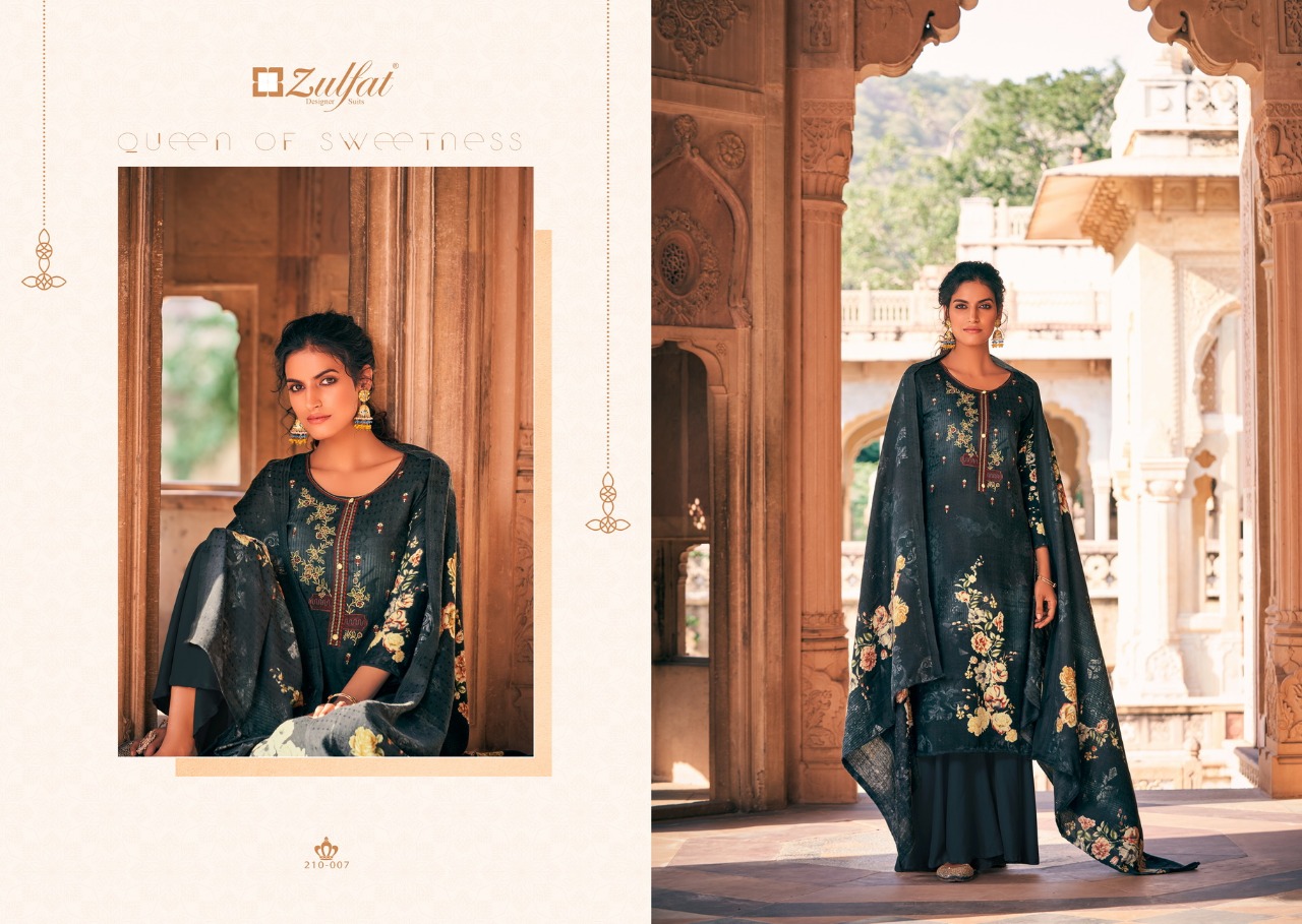 Zulfat Olive  Designer Dress Material Catalog