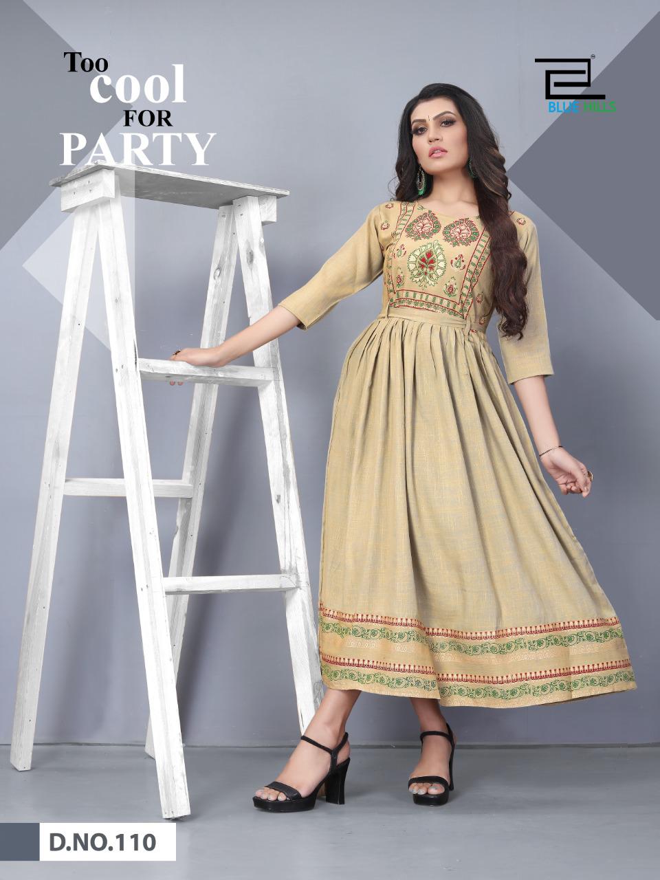 Blue Hills   Shivi Fancy Rayon Designer Long Kurtis Catalog