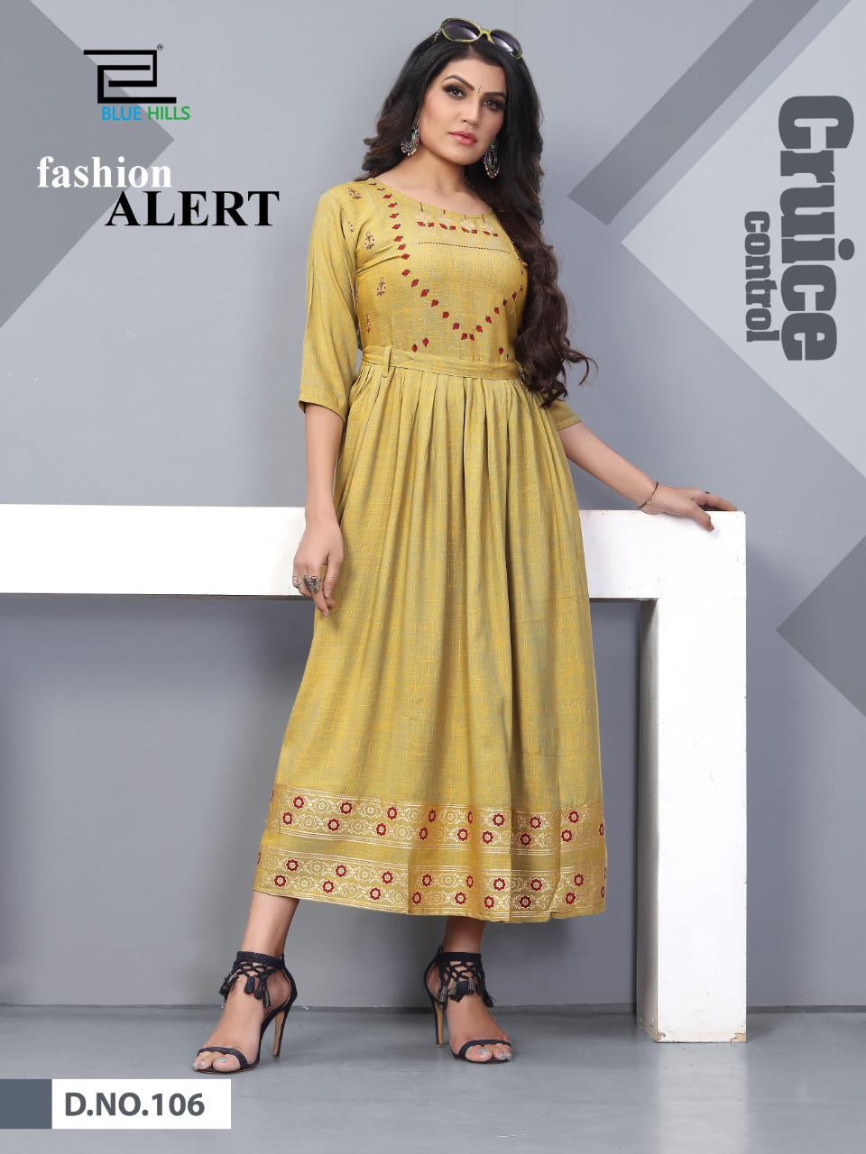 Blue Hills   Shivi Fancy Rayon Designer Long Kurtis Catalog
