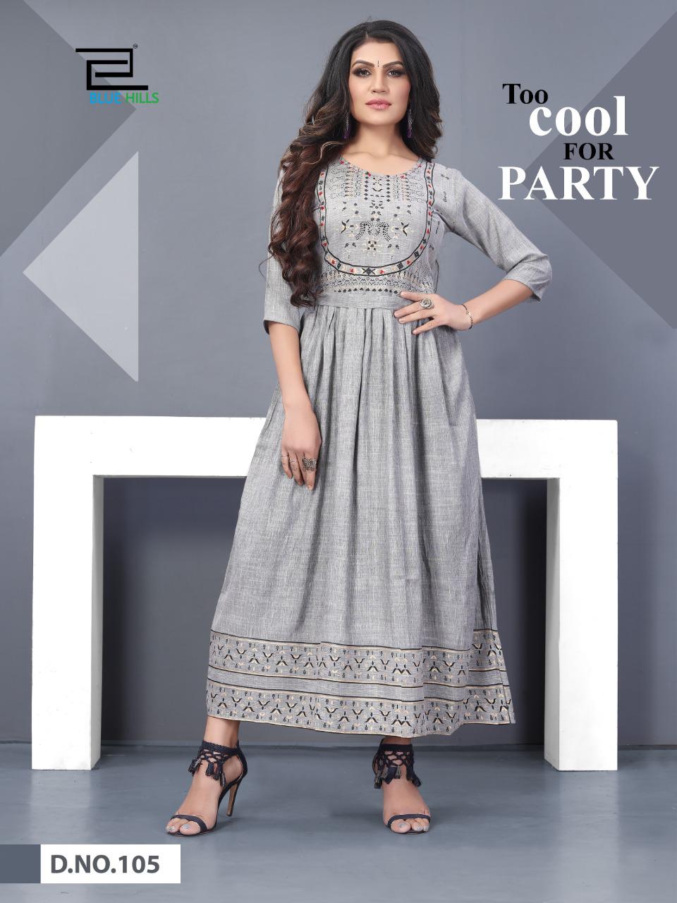 Blue Hills   Shivi Fancy Rayon Designer Long Kurtis Catalog