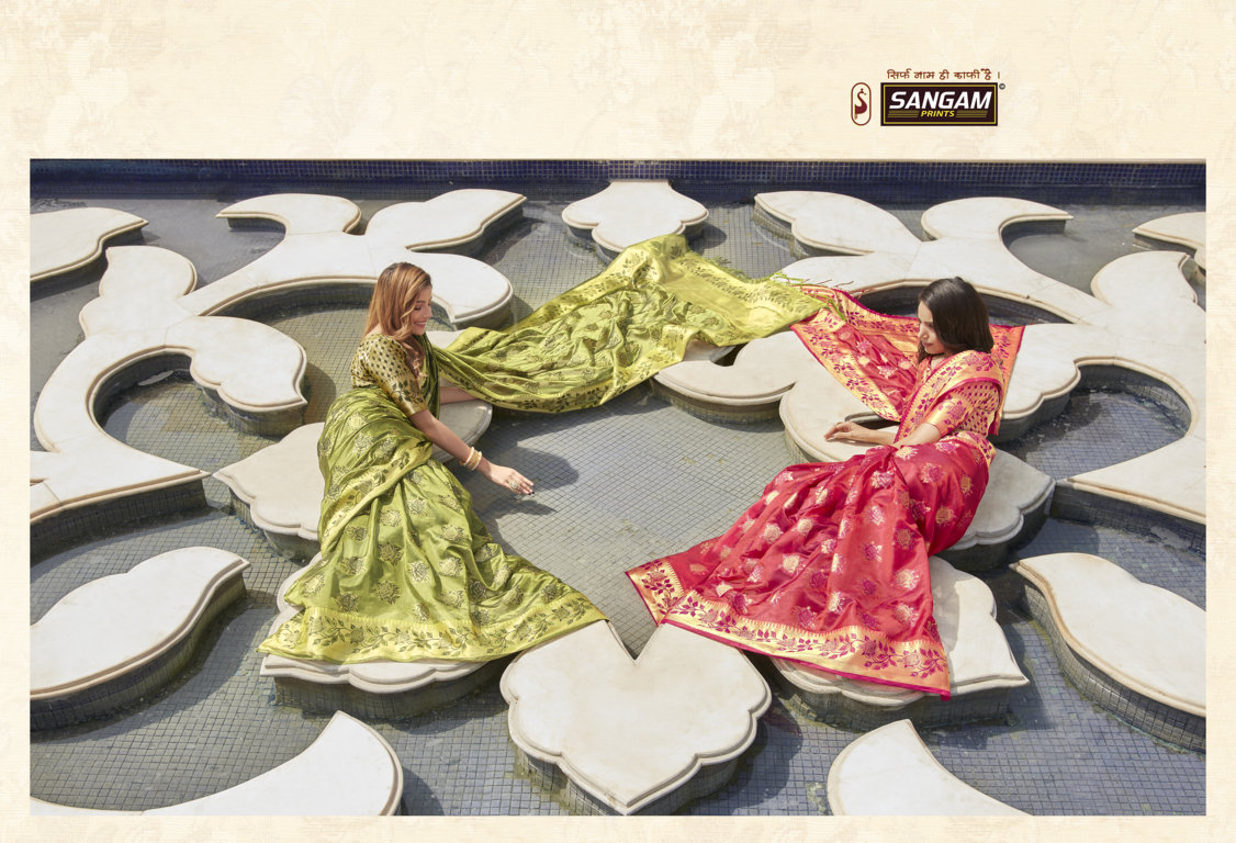 Sangam Lotus Organza Rich Pallu Sarees