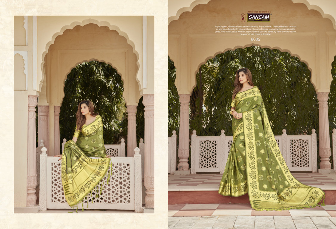 Sangam Lotus Organza Rich Pallu Sarees