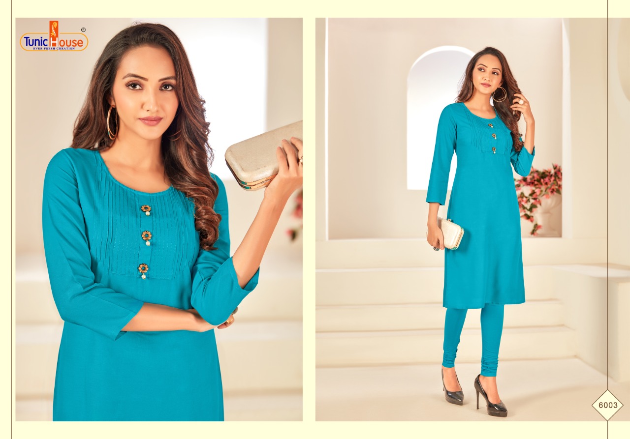 Tunic House Nice Girl Designer Rayon Kurti Catalog