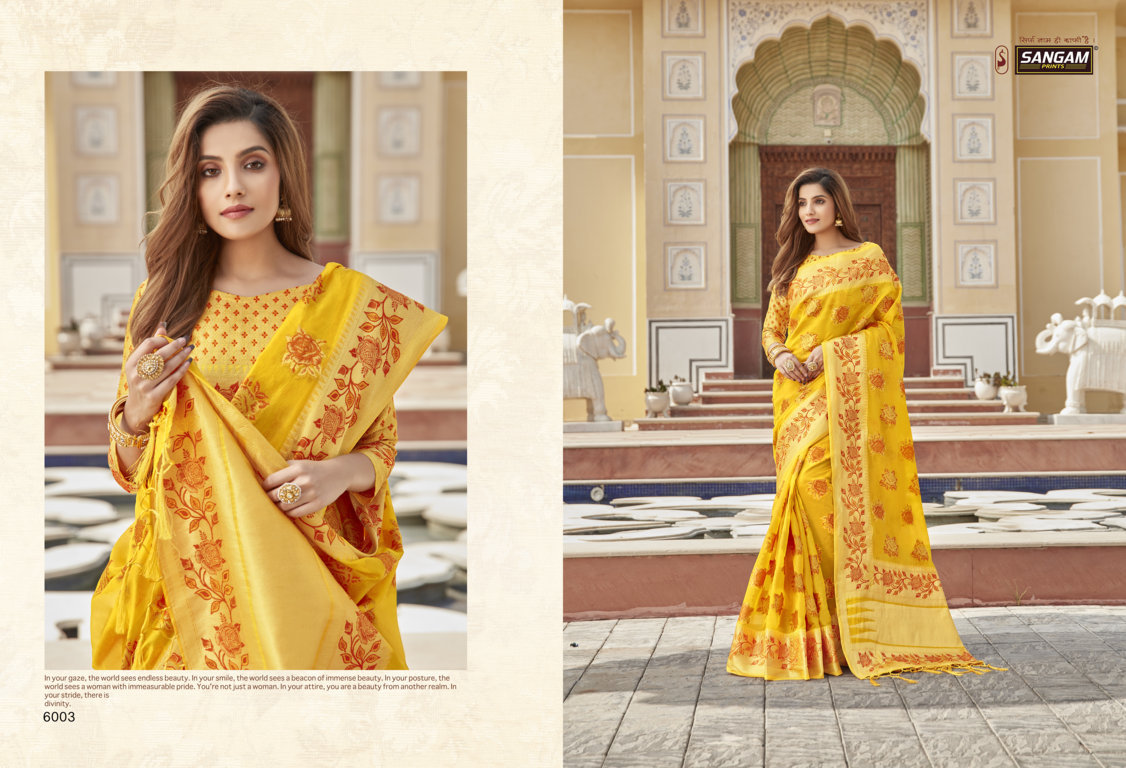 Sangam Lotus Organza Rich Pallu Sarees