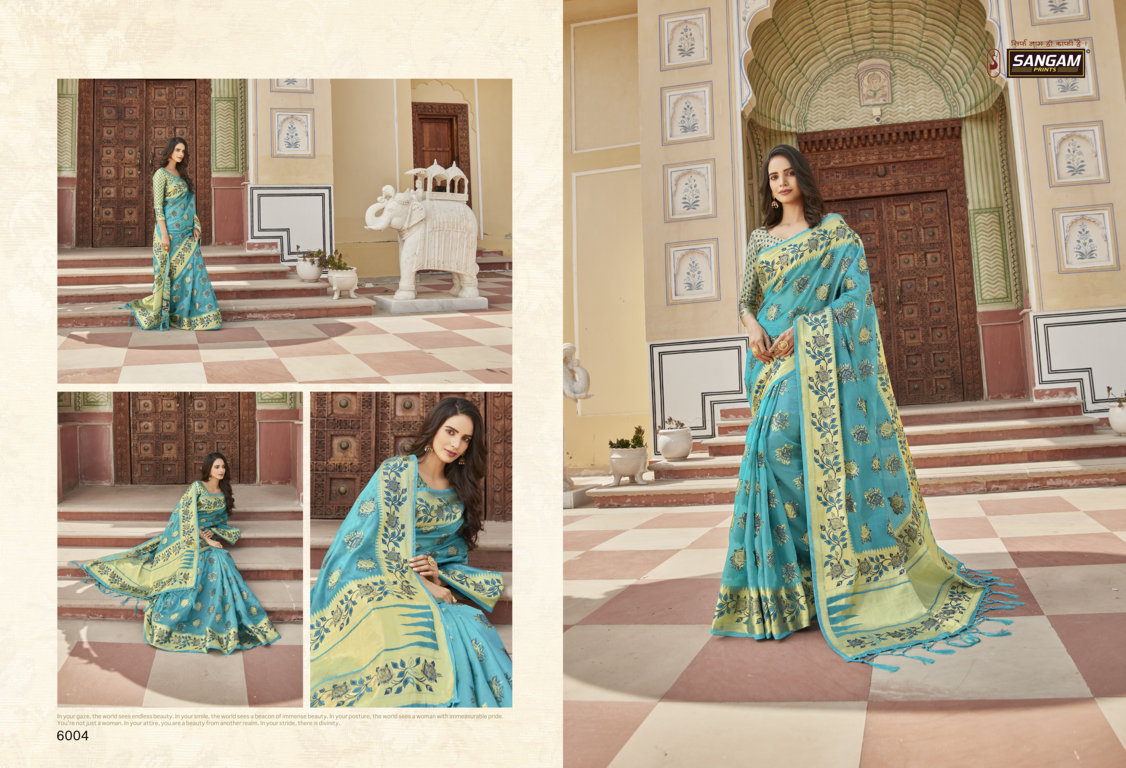 Sangam Lotus Organza Rich Pallu Sarees